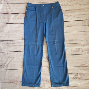 St. John Womens Blue Tapered Straight Pants Size 10